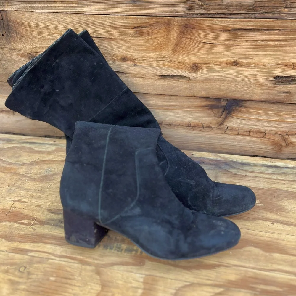 SAM EDELMAN | Black Suede Over The Knee 8.5
